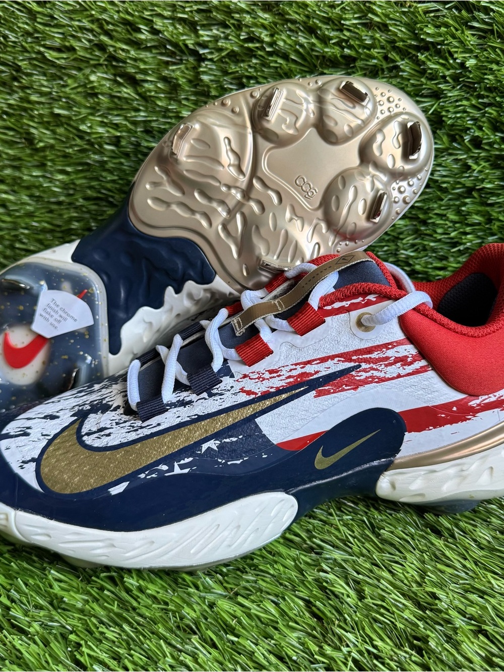 Size 10 Nike Alpha Huarache Elite 4 Low Team USA 4th Of July Baseball FZ7345-102